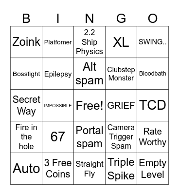 Recent Tab Bingo Card