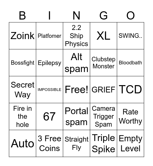Recent Tab Bingo Card