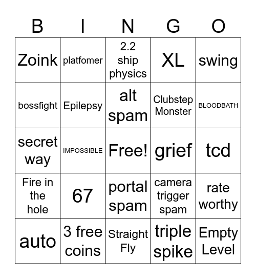 Recent tab Bingo Card
