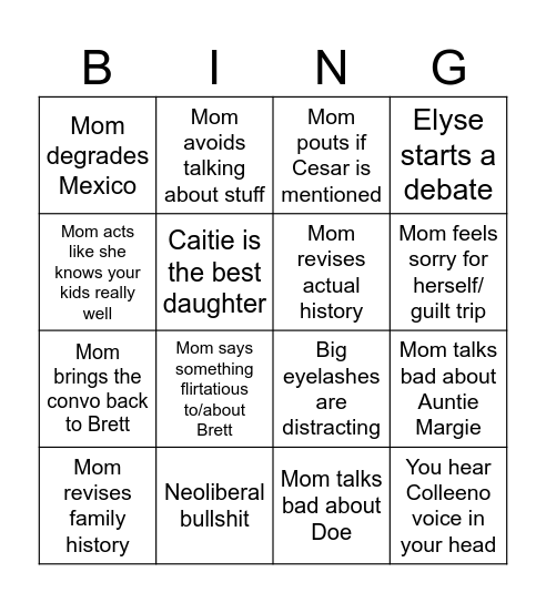 The Call Bingo Card