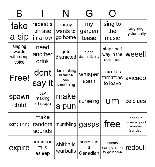 listerine bingo Card
