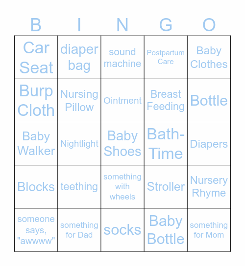 A Little Wild One Baby Shower Bingo Card