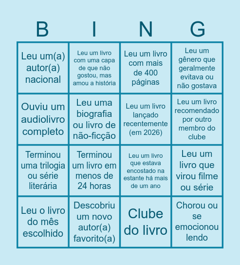Entrelinhas Bingo Card