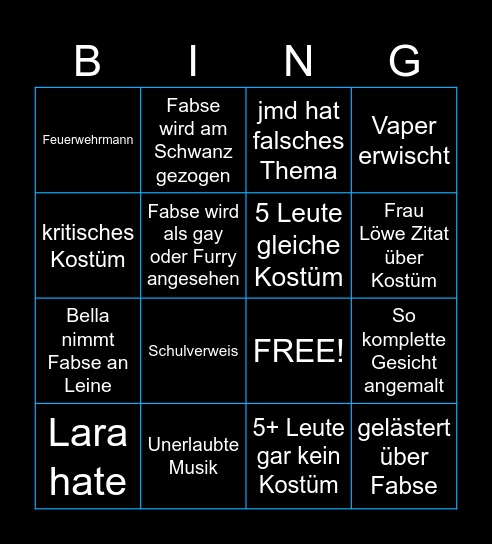 Mottowoche 2026 Bingo Card