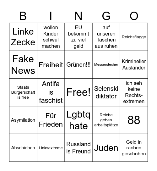 Marcant bingo Card