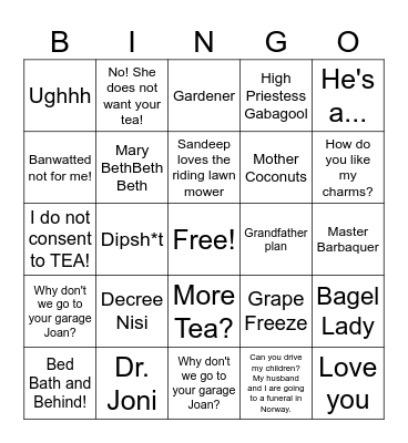Father's Day Bingo Card
