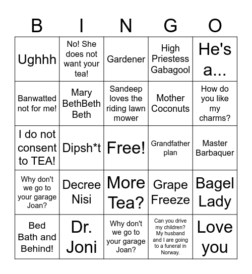 Father's Day Bingo Card