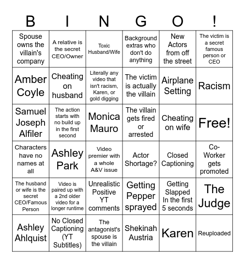 Dhar Mann Bonus Bingo Card