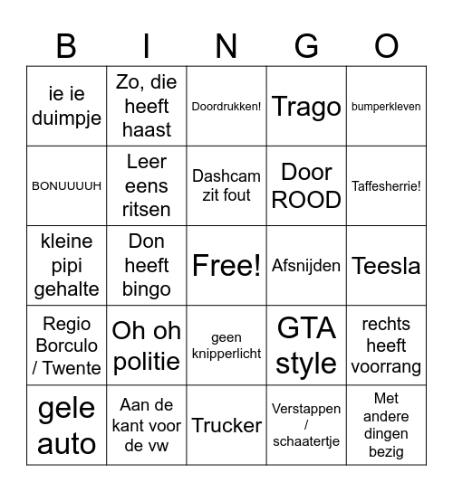 Ik ga winnen Bingo Card
