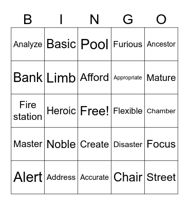 End of year Bingo Card