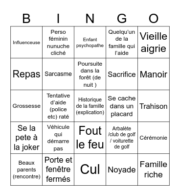 Wedding nightmare’s Bingo Card