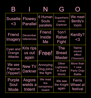 Chapter 5 Prediction Bingo Card