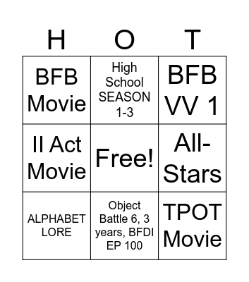 FLOOR IS LAVA 2 Bingo Card