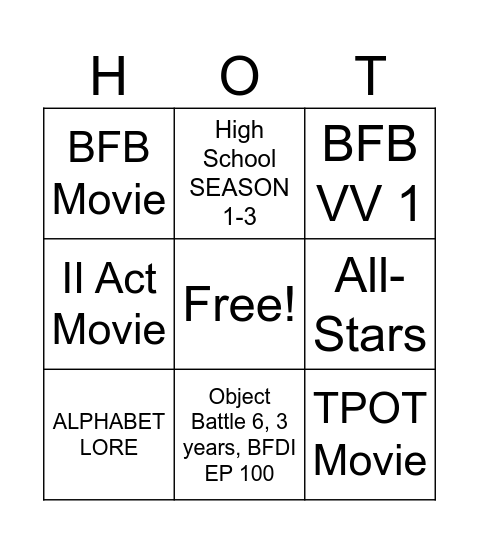 FLOOR IS LAVA 2 Bingo Card