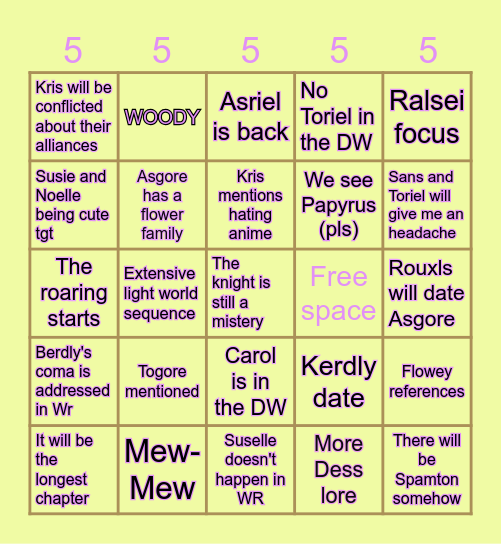 DELTARUNE Bingo Card