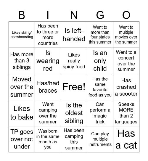 Icebreaker Bingo: Find Someone Who Bingo Card