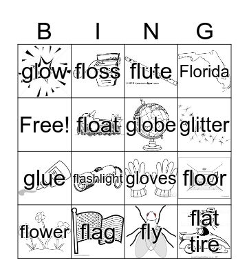 /fl/ and /gl/ bingo Card