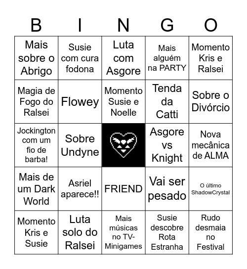 Deltarune 5 - Khael Bingo Card