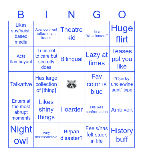 PSAS(L) Kinnies - Sly Cooper Bingo Card