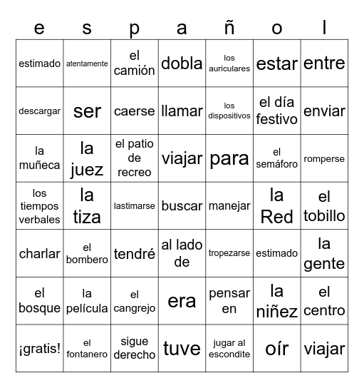 El fin del año Bingo Card