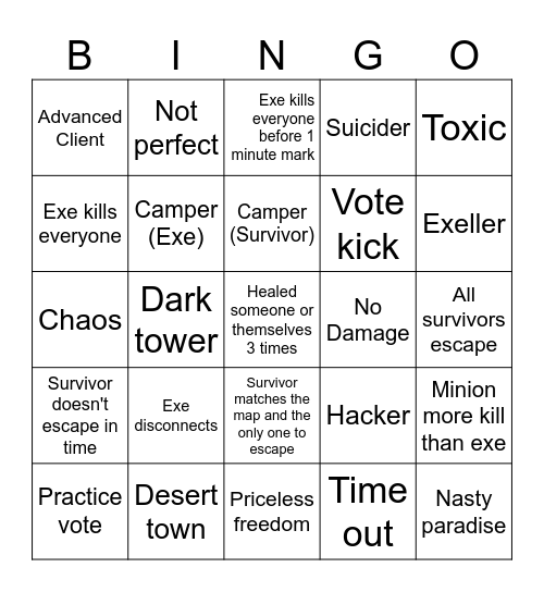TD2DR Bingosheet Bingo Card