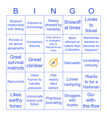 PSAS(L) Kinnies - Nathan Drake Bingo Card