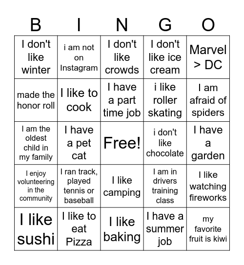 More in common than not Summer at Wmed Bingo Card