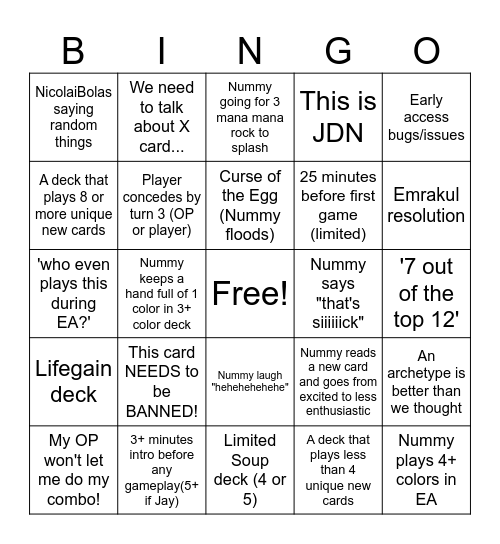 MTG FRA EA Bingo Card