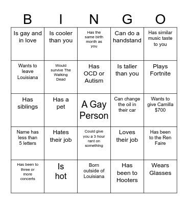 Find Someone Who... Bingo Card