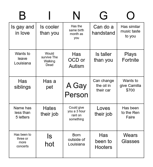 Find Someone Who... Bingo Card