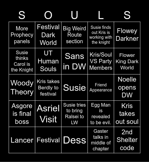 Chapter 5 Bingo Card