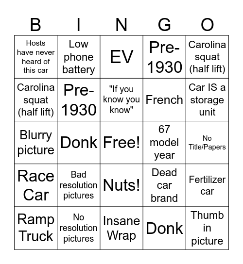 RWP Episode 104 Bingo Card
