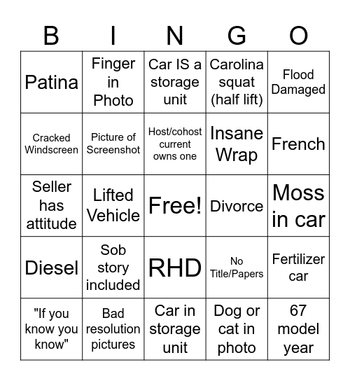 RWP104 Bingo Card