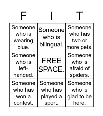 Find Someone Who.... Bingo Card