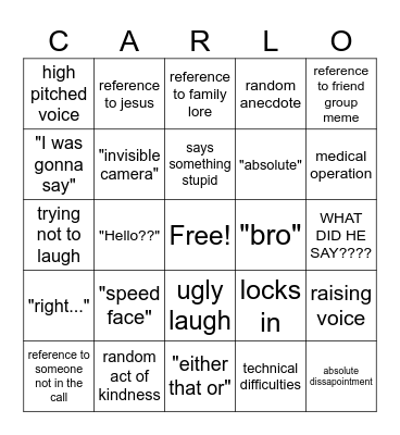 Bingolos Bingo Card