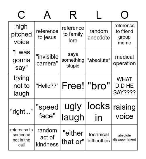 Bingolos Bingo Card