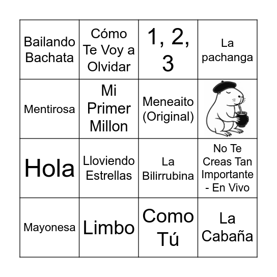 BINGO MUSICAL Bingo Card