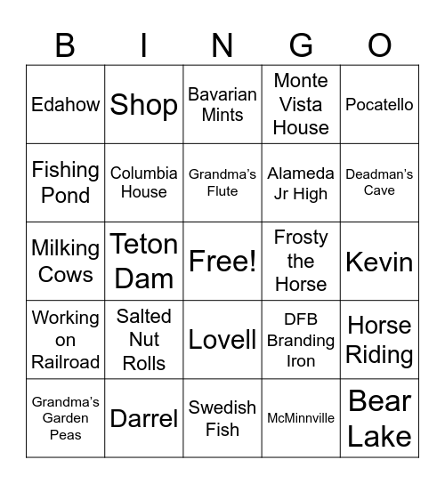 Booth Bingo Card