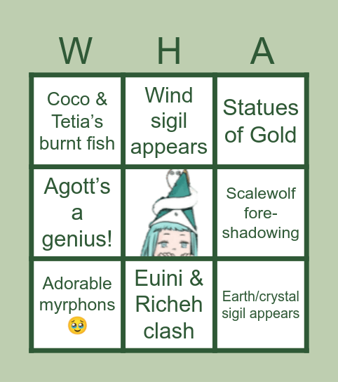 WHA EPISODE 12 BINGO Card