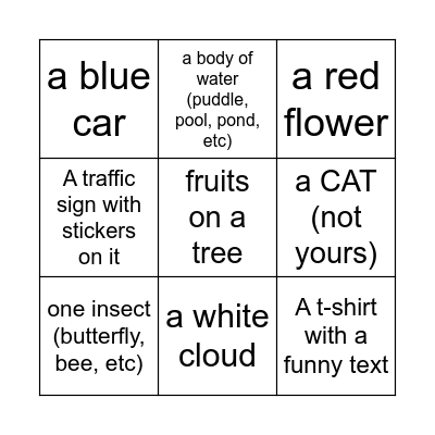 PHOTO HUNT BINGO Card