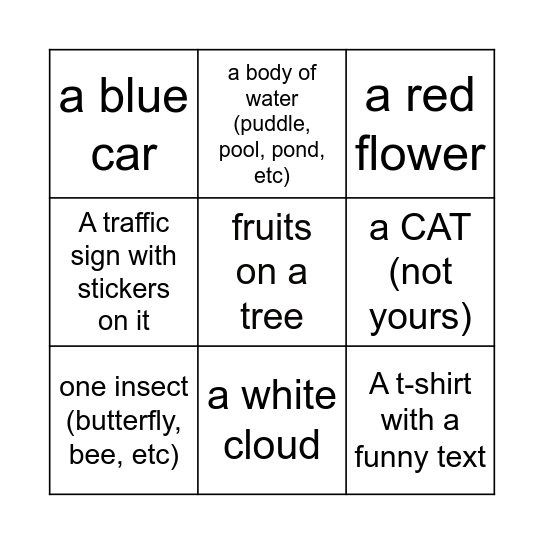 PHOTO HUNT BINGO Card