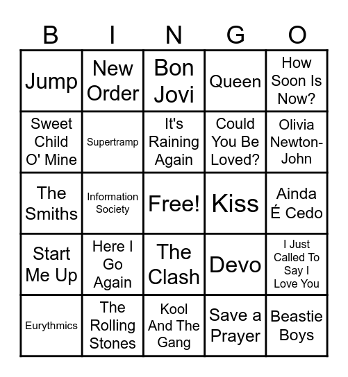Bingo musical Bingo Card
