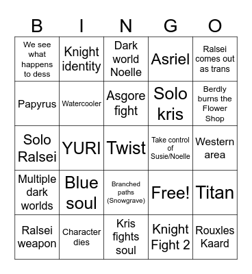 Chapter 5 Bingo Card