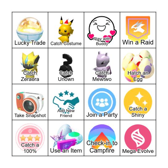 Pokémon 2026 Go Fest Bingo Card