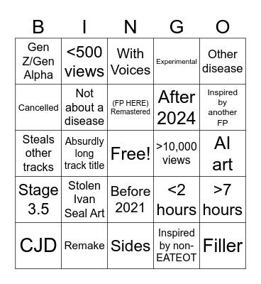 FP BINGO CARD Bingo Card