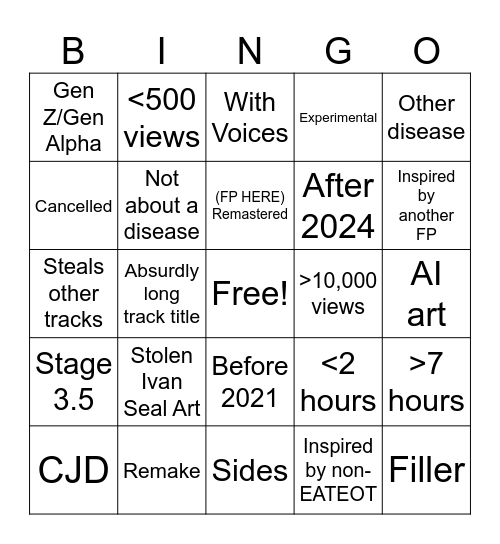 FP BINGO CARD Bingo Card