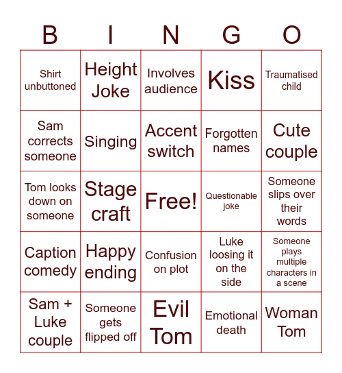 Shoot From the hip -ULTIMATE- Bingo Card