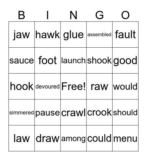 2nd grade February 2017 Bingo Card