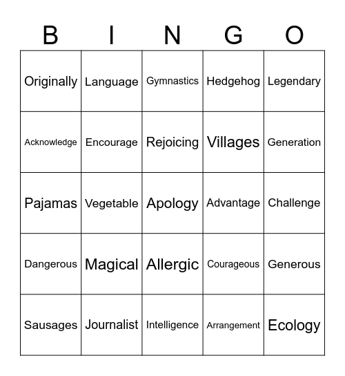 PS Unit 37 /j/ Bingo Card