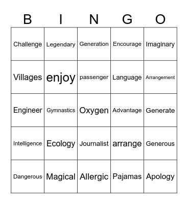PS Unit 37 /j/ Bingo Card